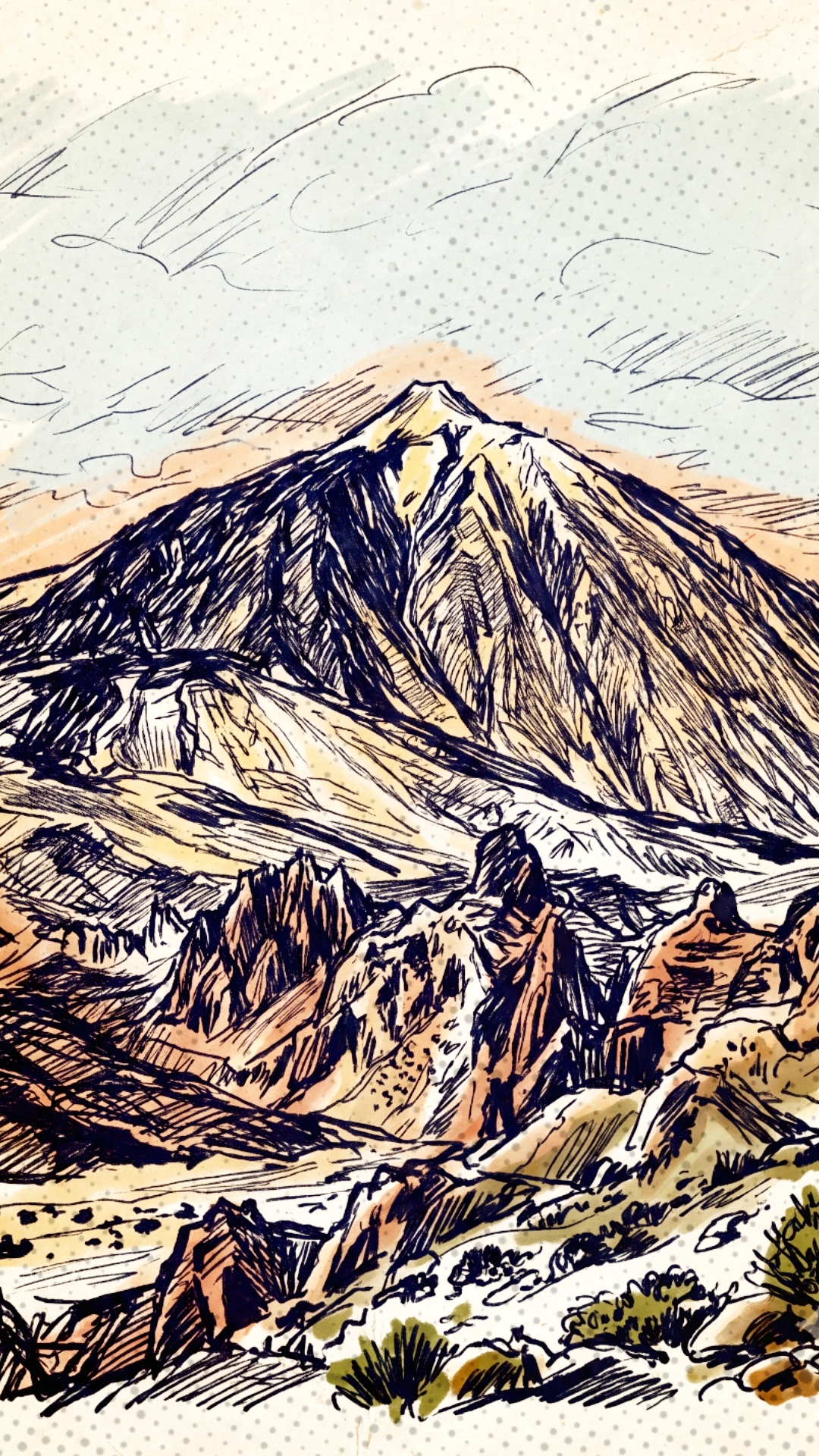 Une illustration du Teide réalisée par Thierry