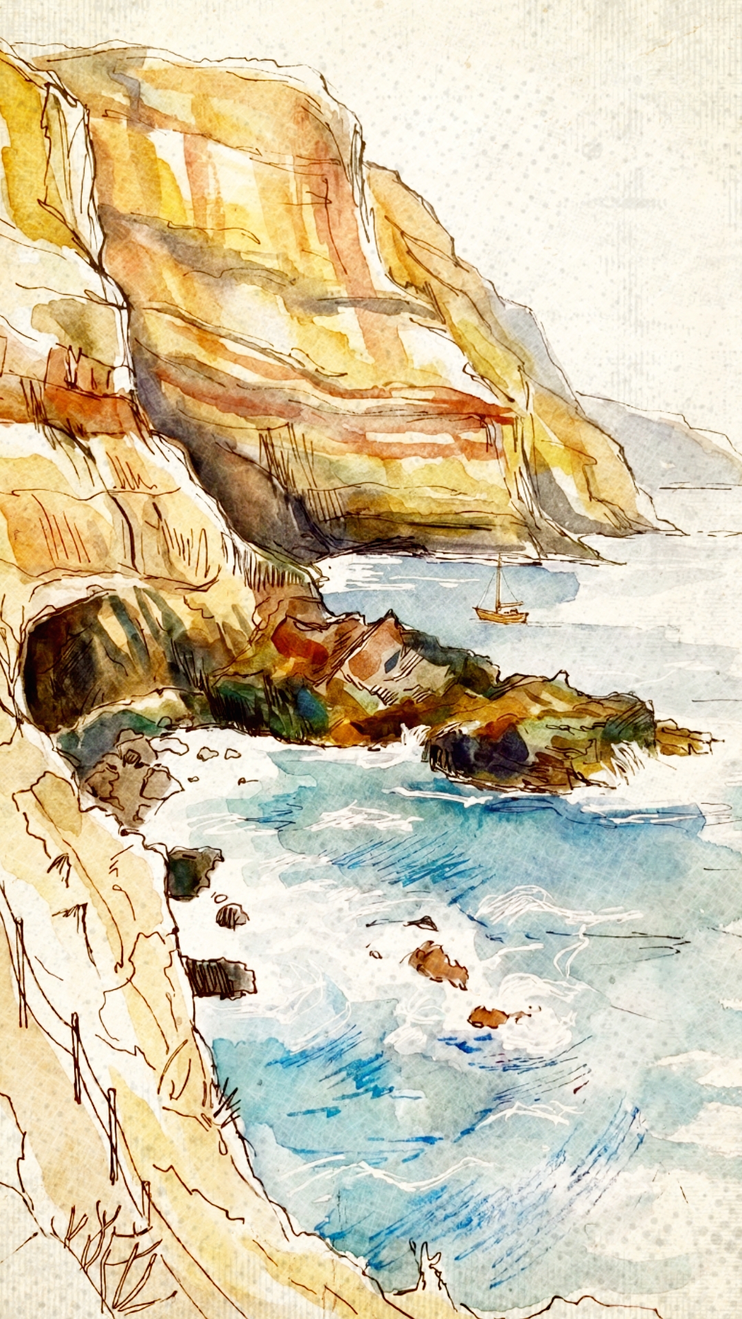 Illustration numérique réalisée par Thierry des falaises de Los Gigantes à Tenerife.
